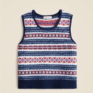 Fair Isle vest in boiled wool blend